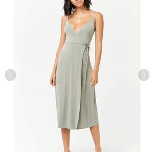 Forever 21 Cami Tulip Sage Green Midi Dress M